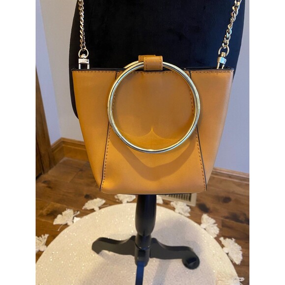 Co Lab Bangle Tote Bucket Vegan Tan w/ Gold Chain Purse  Bag by Christopher Kon - Picture 1 of 11